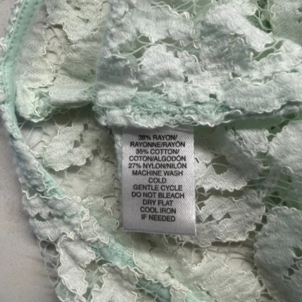 Ann Taylor Loft Short-Sleeve‎ Floral Lace Top in Mint Green, Size M - Picture 5 of 7